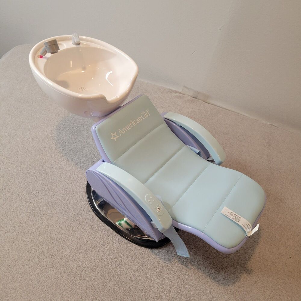 American Girl Doll Spa Chair, Beauty Salon Hair Washing Sink for 18" Dolls.